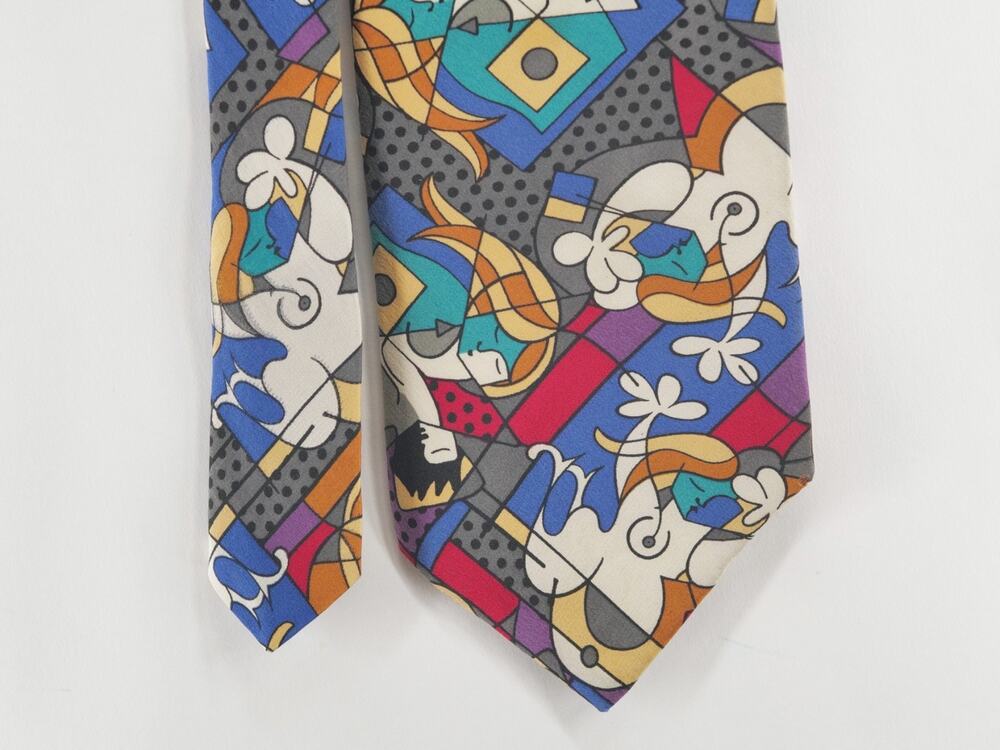 Romero Britto Mens After Making Love Pop Art Silk Tie 4x59.5" Classic Multicolor